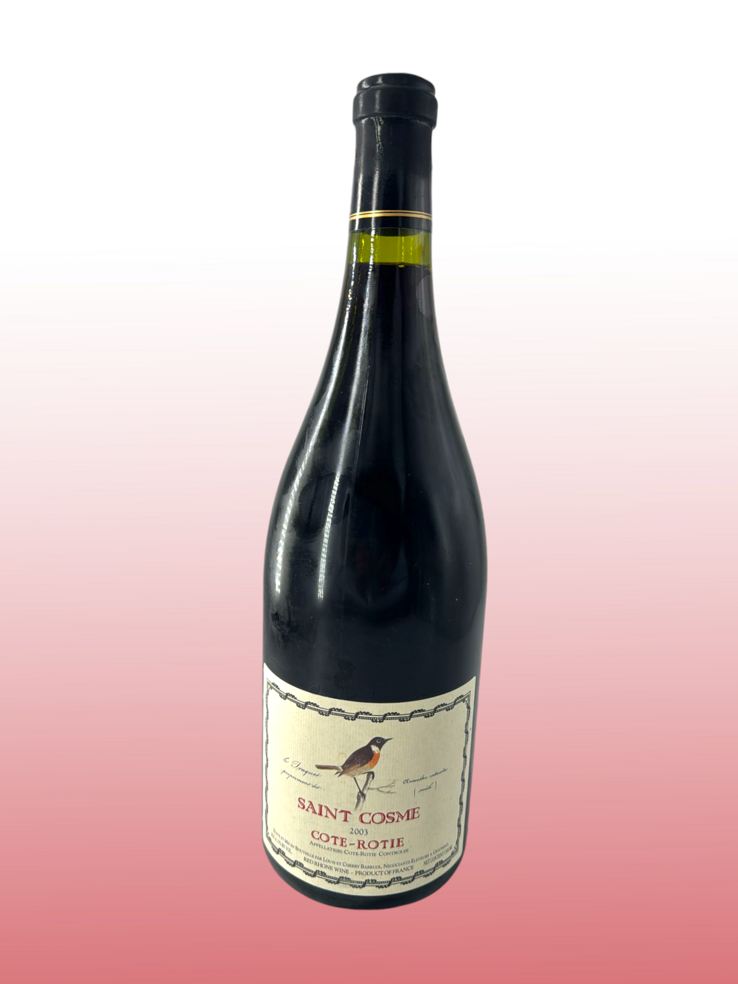 Rhone Syrah mit Bouquet von Johannisbeeren und Pfeffer. Rebsorte: Syrah.